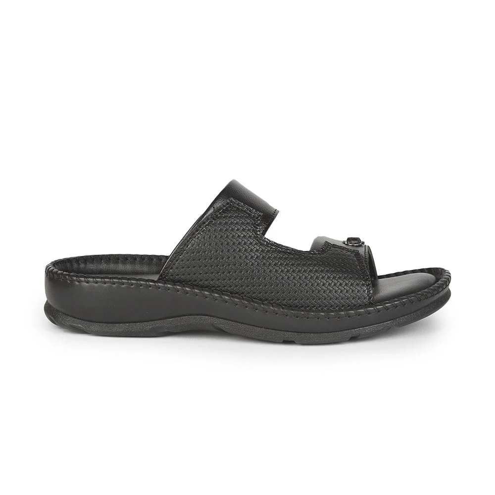 Coolers Casual (Black) Slippers For Men AVN-21 By Liberty - Image 2