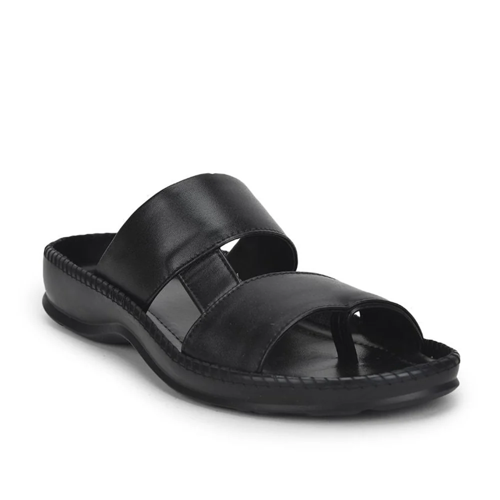 Coolers Casual Black Slippers For Men Stemer-12 By Liberty
