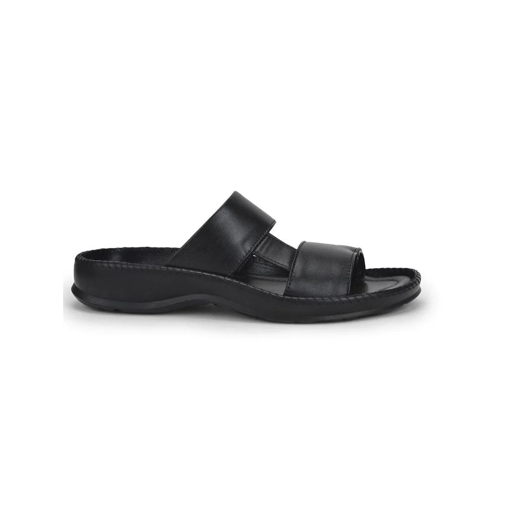 Coolers Casual Black Slippers For Men Stemer-12 By Liberty - Image 2