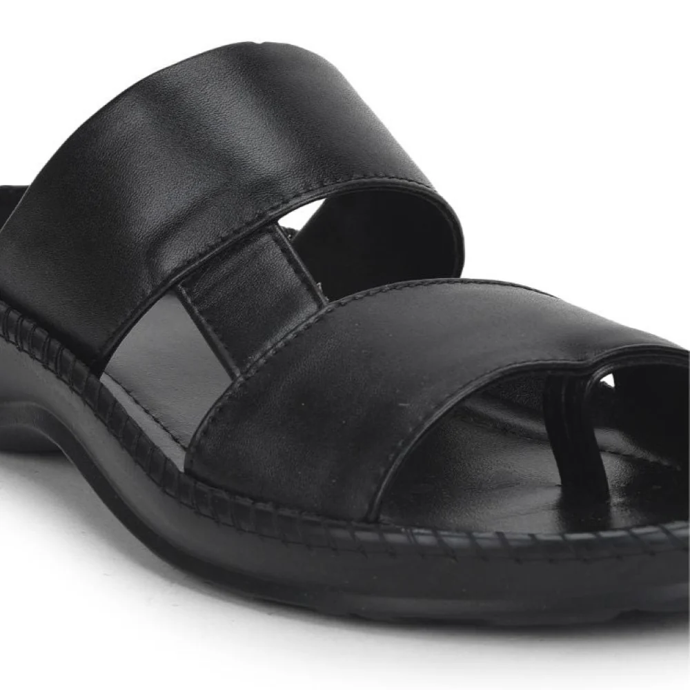 Coolers Casual Black Slippers For Men Stemer-12 By Liberty - Image 6
