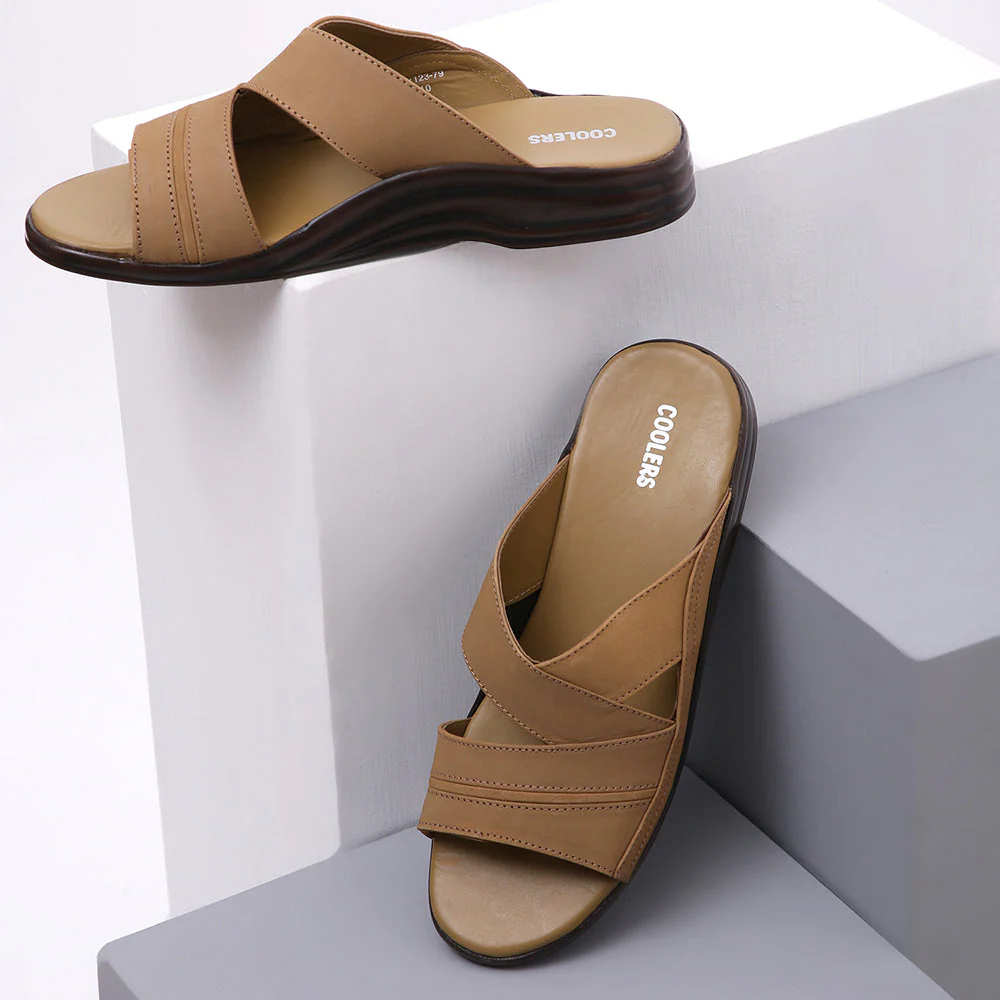 Coolers Casual Brown Slippers For Men 7123-79 By Liberty - Image 2