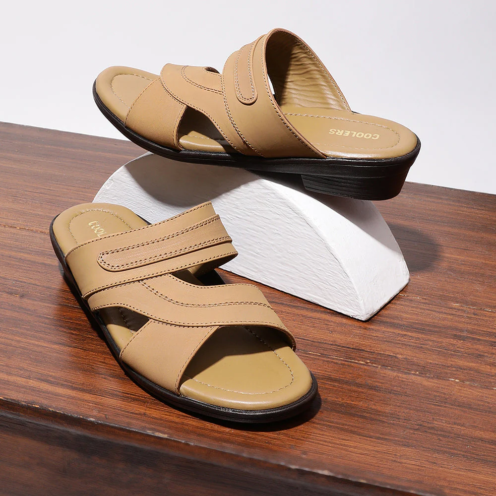 Coolers Casual Brown Slippers For Men 7153-37 By Liberty - Image 4