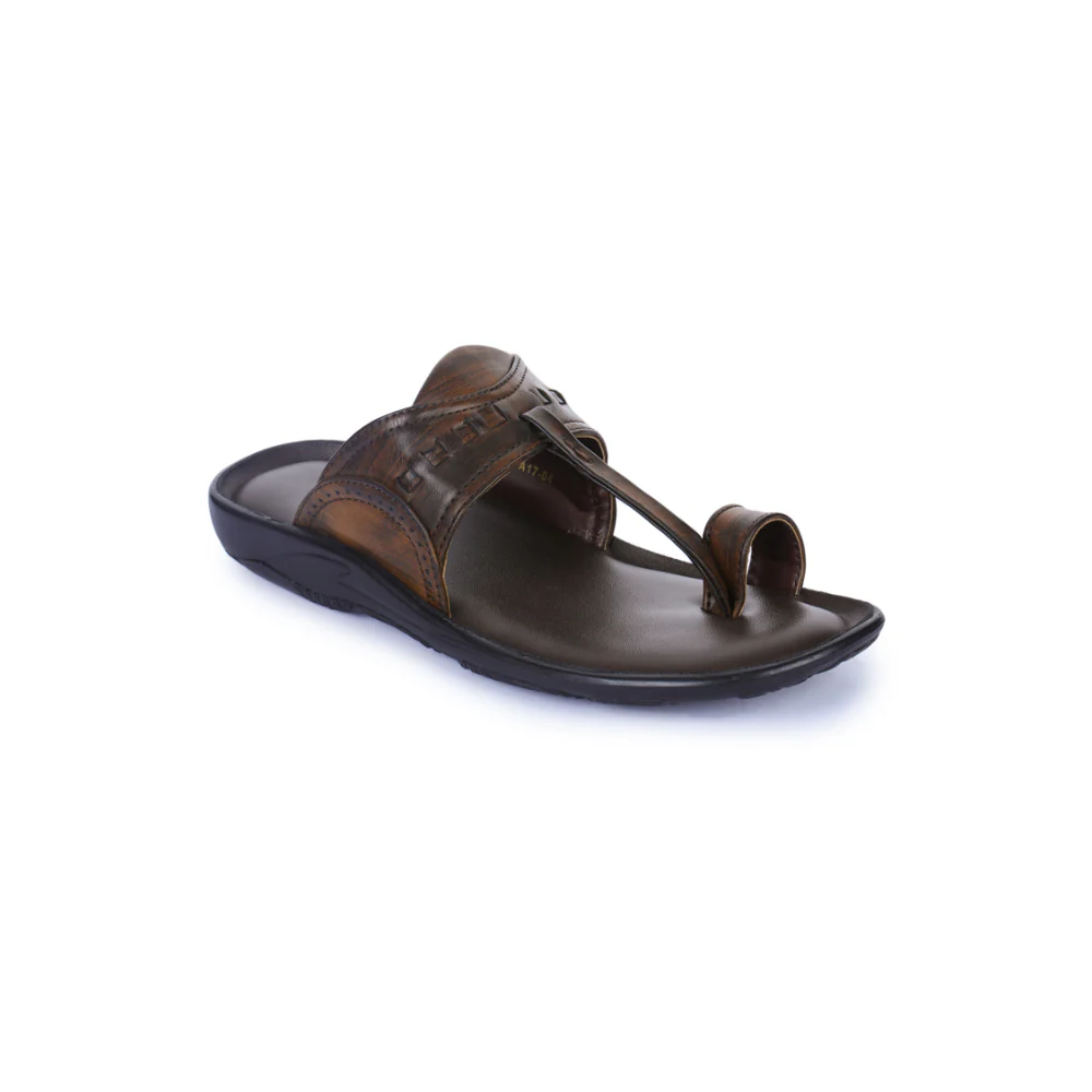 Coolers Casual Brown Toe Ring Slippers For Men A17-04 By Liberty