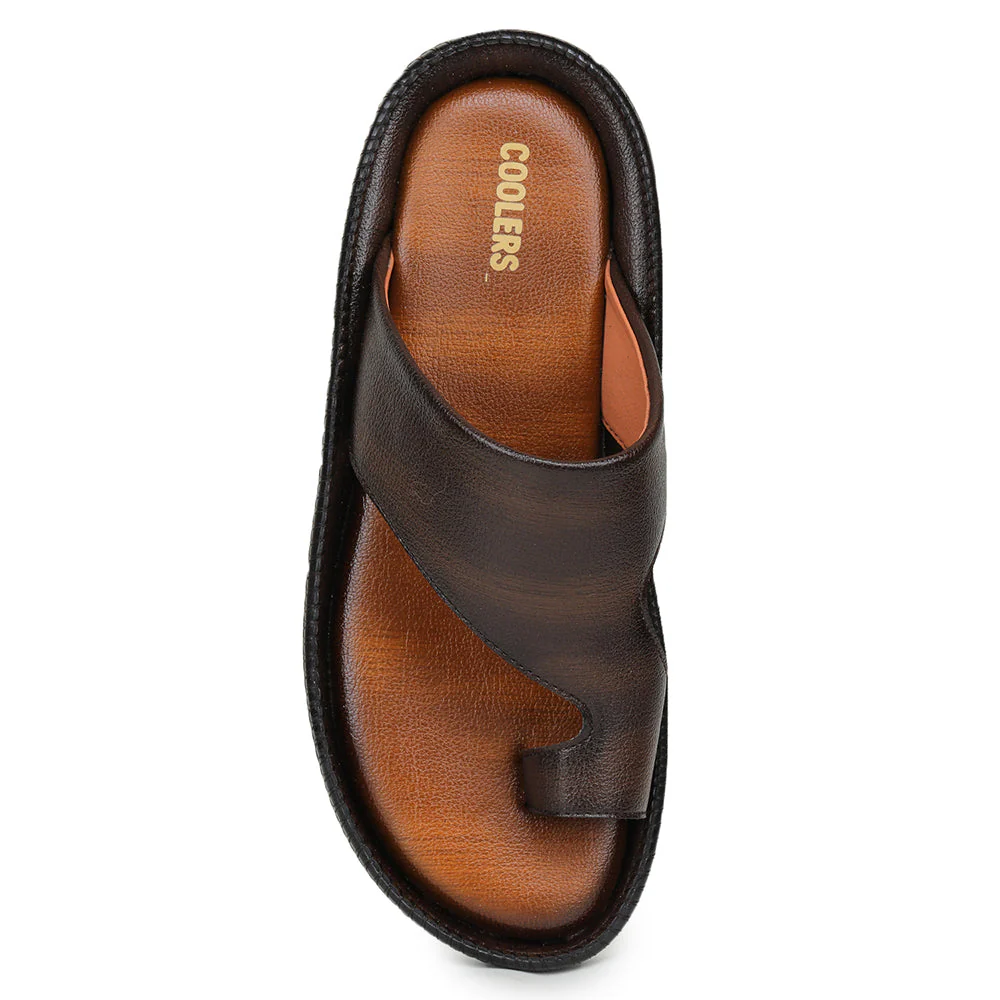 Coolers Casual Brown Toe Ring Slippers For Men JPL-222 By Liberty - Image 4
