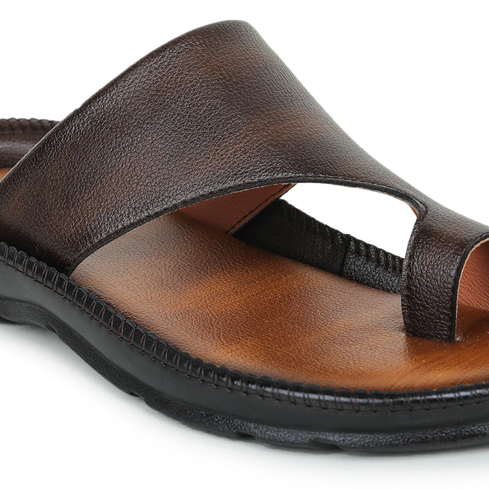Coolers Casual Brown Toe Ring Slippers For Men JPL-222 By Liberty - Image 5