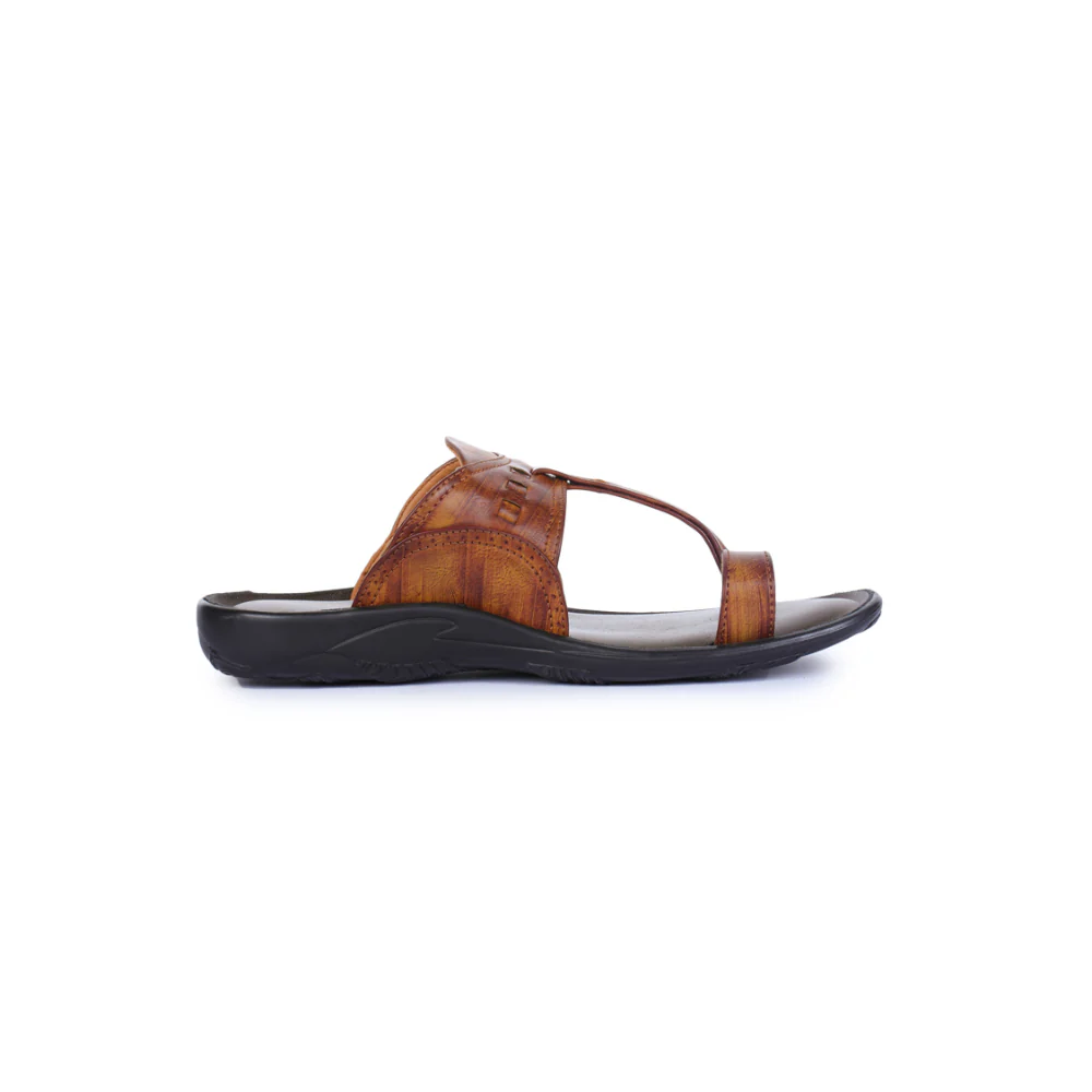 Coolers Casual Tan Toe Ring Slippers For Men A17-04 By Liberty - Image 2