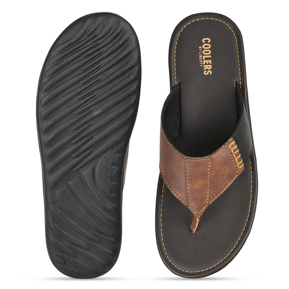 Coolers Casual Tan Slippers For Men AVN-13 By Liberty - Image 6