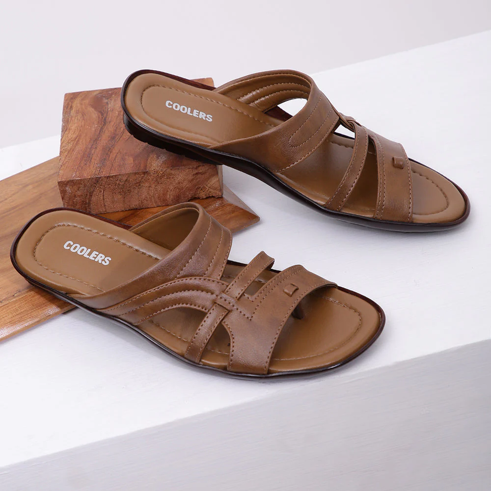 Coolers Casual Tan Slippers For Men COOL99-1 By Liberty - Image 2