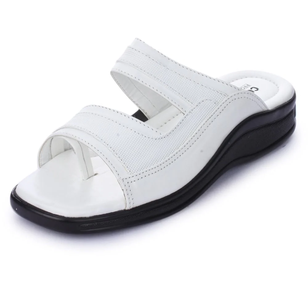 Coolers Casual White Slippers For Men 2050-01 By Liberty - Image 4