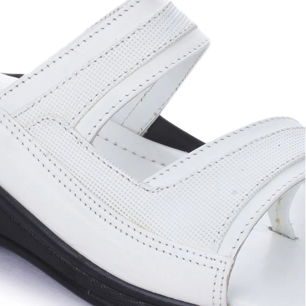 Coolers Casual White Slippers For Men 2050-01 By Liberty - Image 5