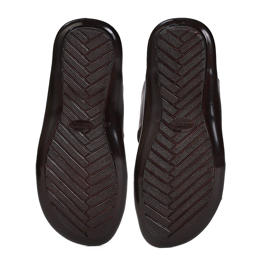 Coolers COOL99-803 Brown Formal Slip on Slippers for Men by Liberty - Image 7