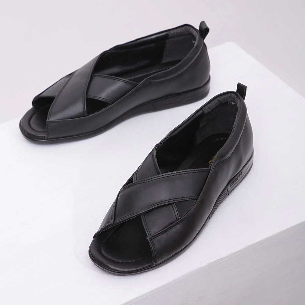 Coolers Formal (Black) Sandals For Men 7194-118 By Liberty - Image 3