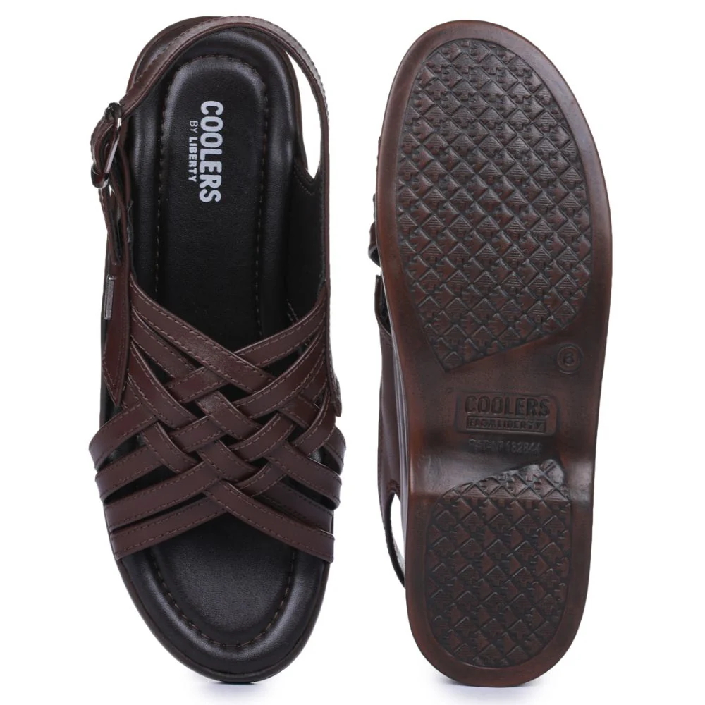 Coolers Formal (Brown) Sandals For Men 7123-84 By Liberty - Image 3