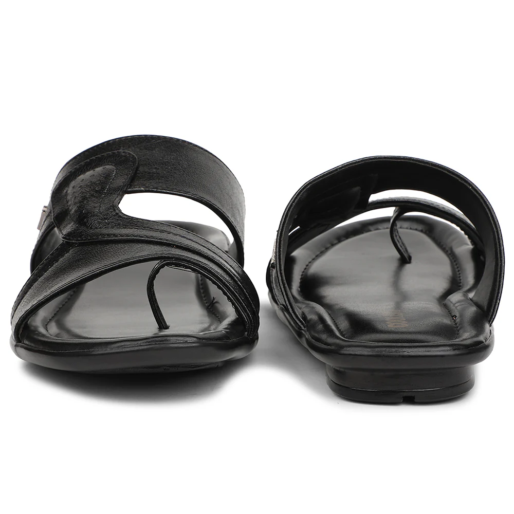 Coolers ORTIZ-20N Black Formal Slip on Slippers for Men by Liberty - Image 7