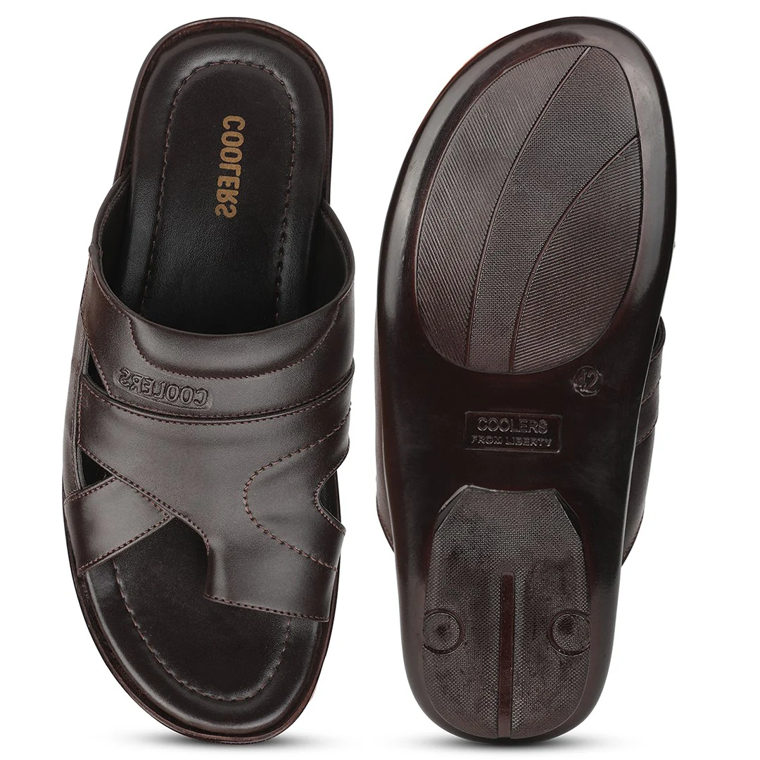 Coolers ORTIZ-28 Brown Formal Slip on Slippers for Men by Liberty - Image 4