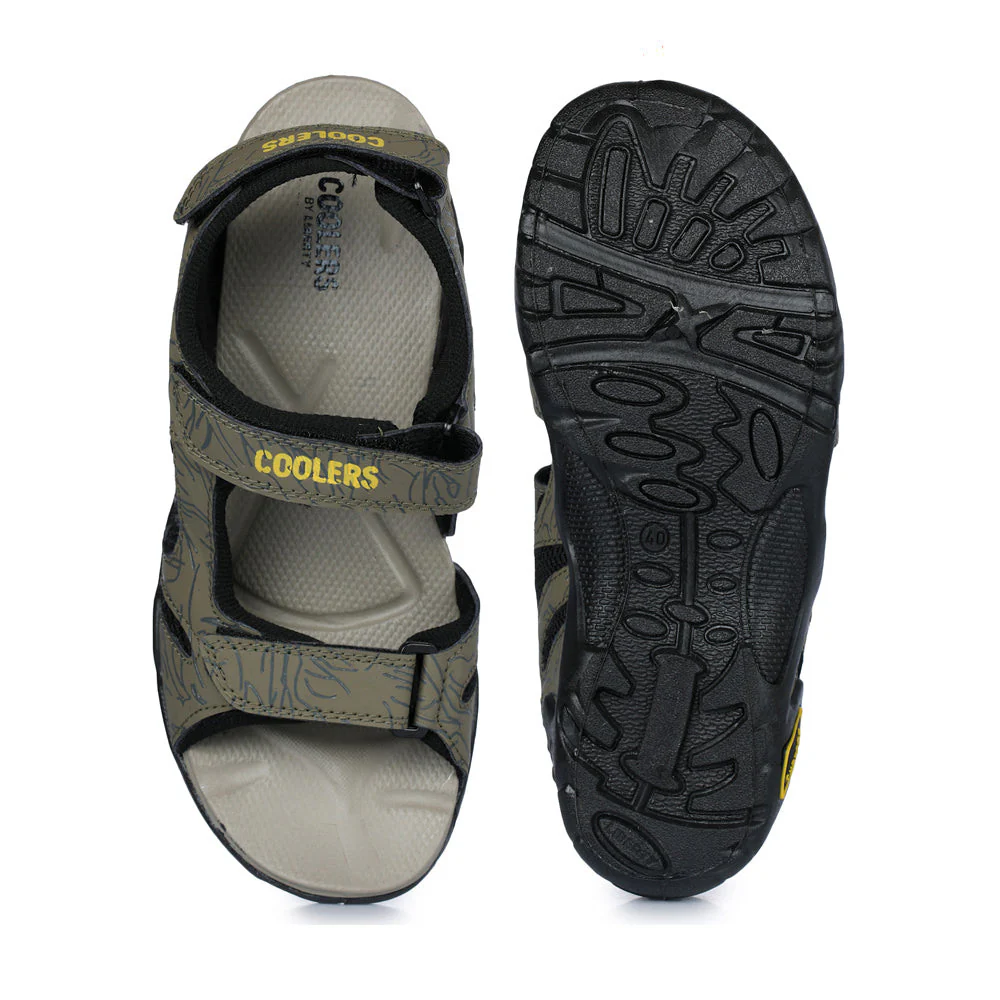 Coolers Sporty Olive Green Sandals For Men 8141-05 By Liberty - Image 4