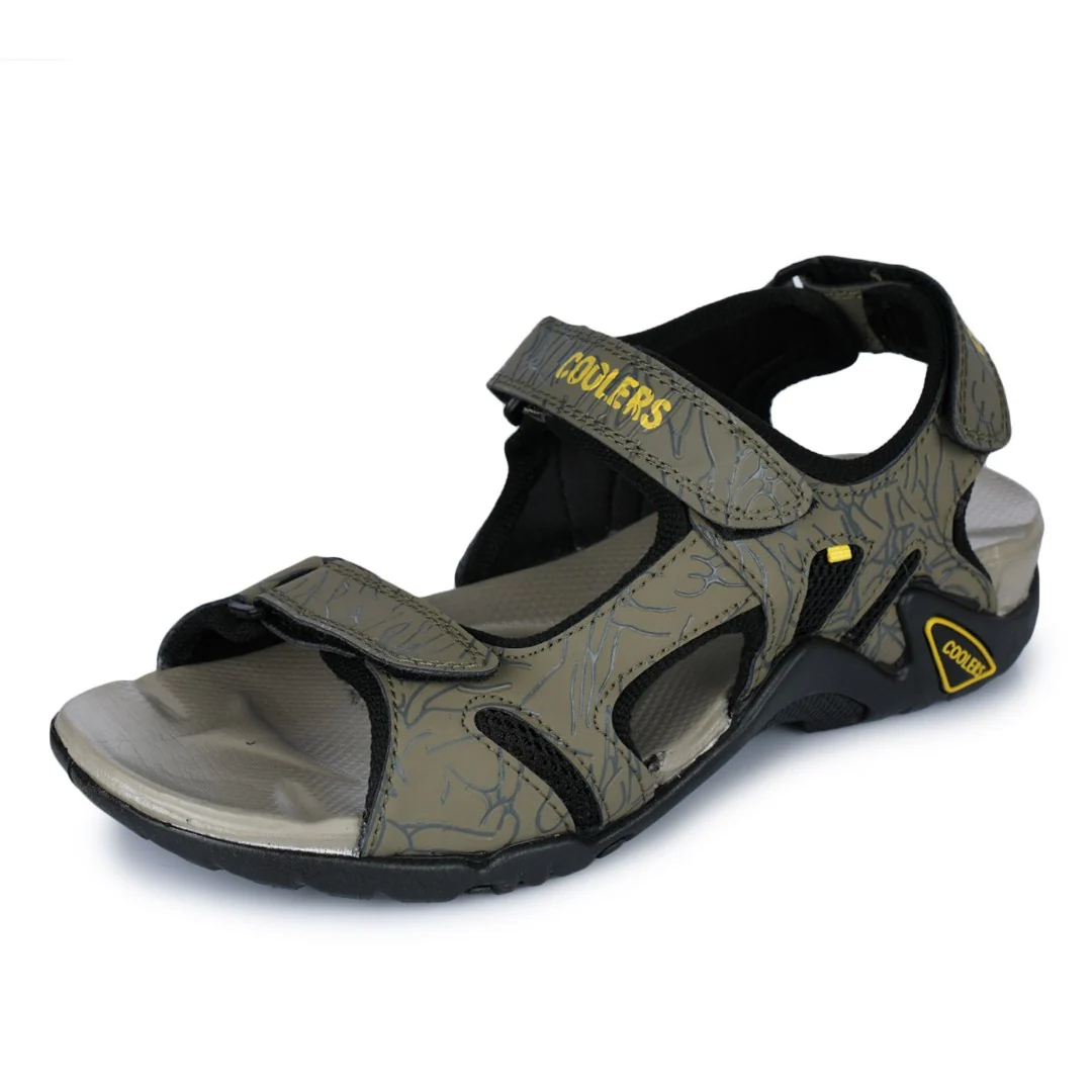 Coolers Sporty Olive Green Sandals For Men 8141-05 By Liberty - Image 5