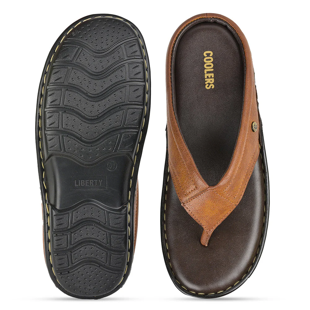 Coolers Tan Casual Slippers For Men AVN-08 By Liberty - Image 6