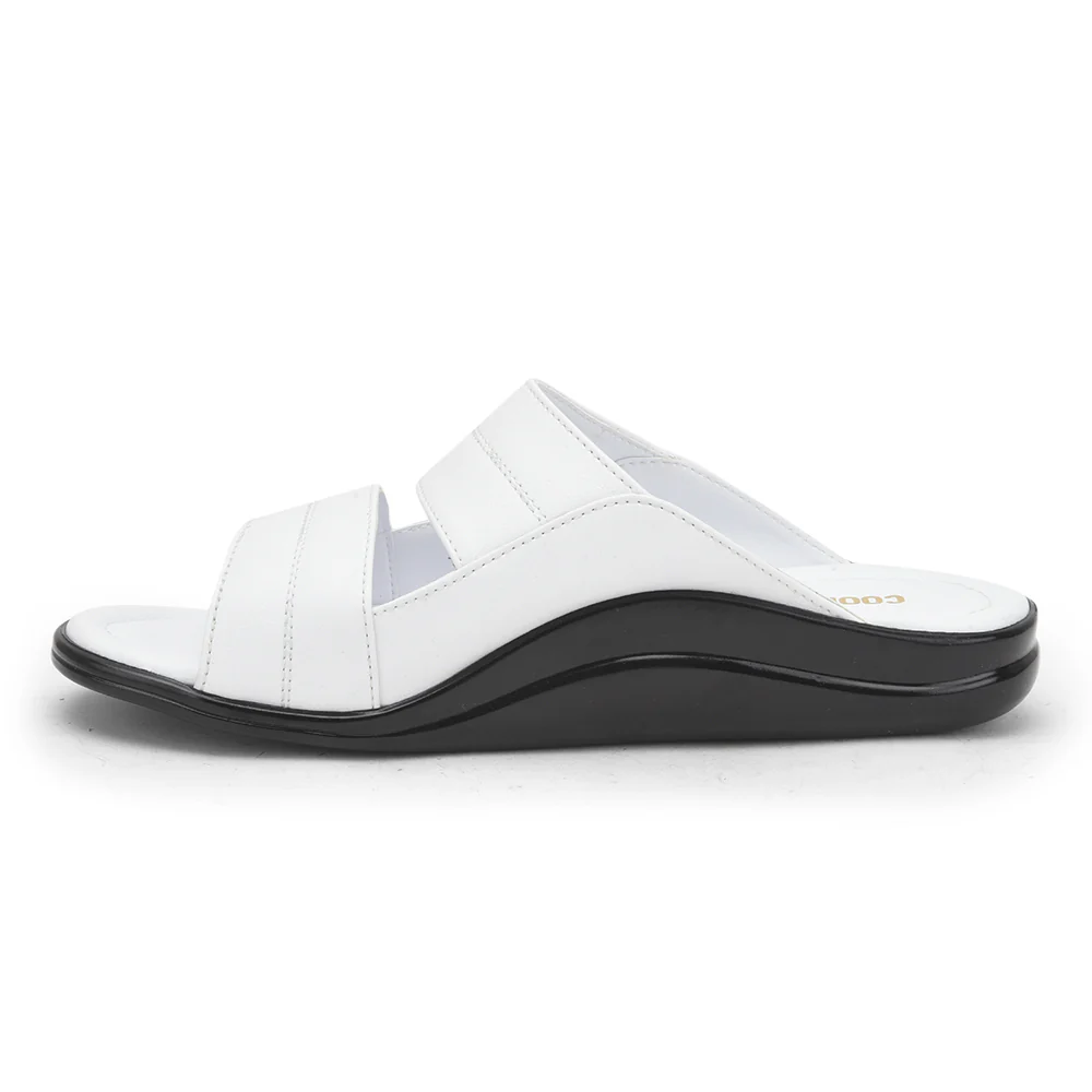 Coolers White Casual Slippers For Men 7193-60 By Liberty - Image 3