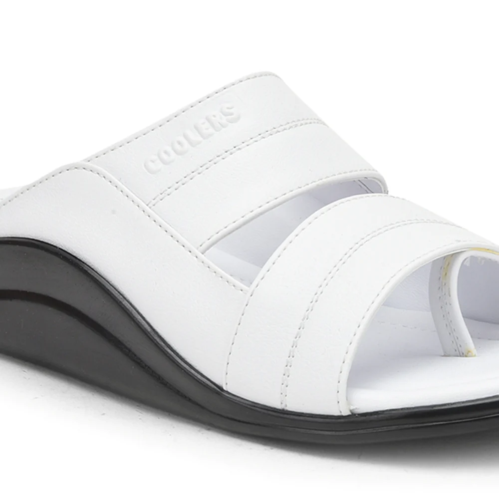 Coolers White Casual Slippers For Men 7193-60 By Liberty - Image 4