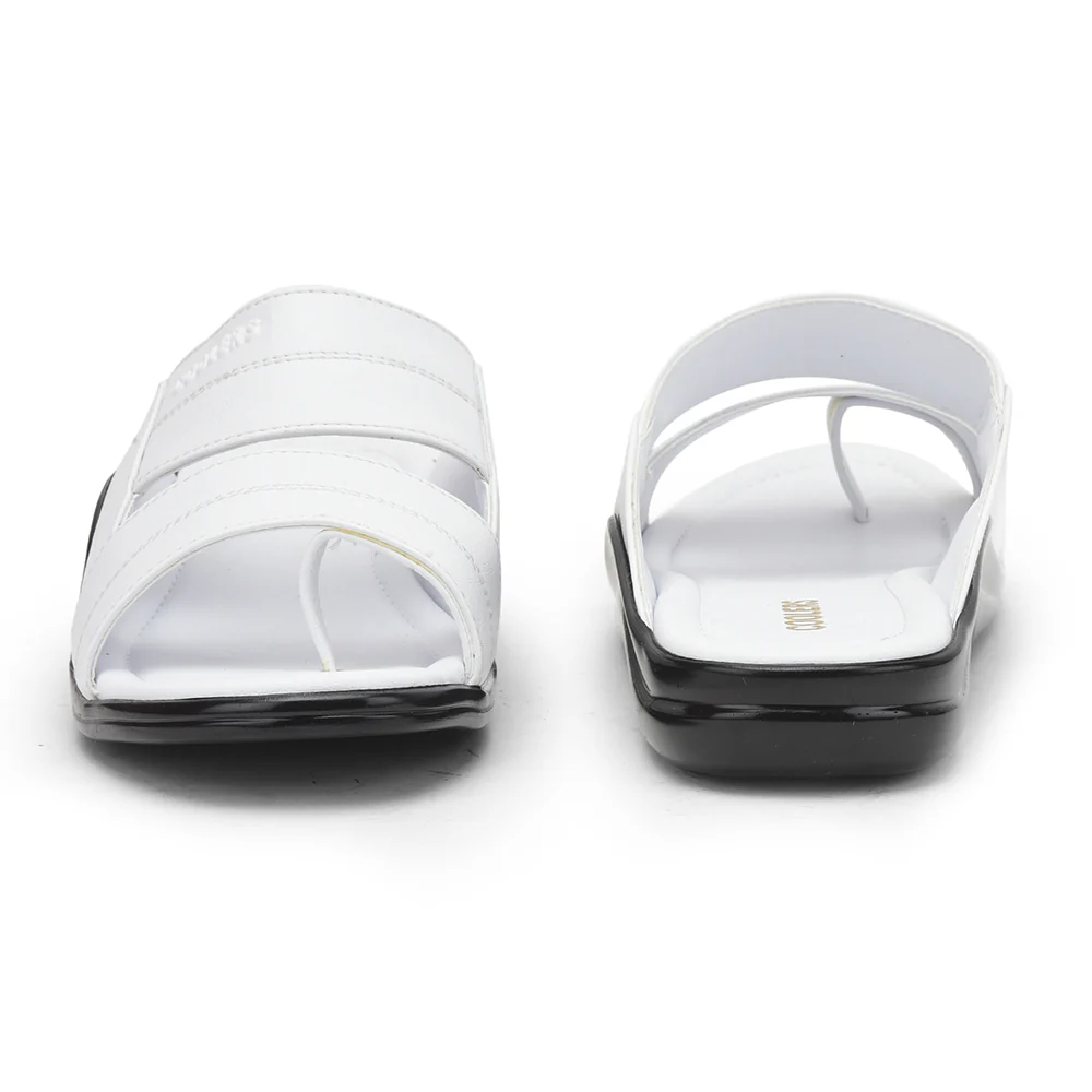 Coolers White Casual Slippers For Men 7193-60 By Liberty - Image 5