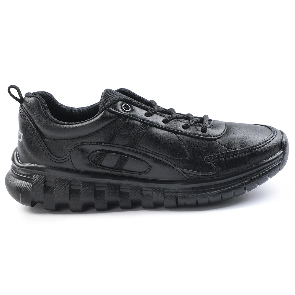 Force 10 Black Lacing Uniform School Shoes For Kids 9906-02T By Liberty - Image 2