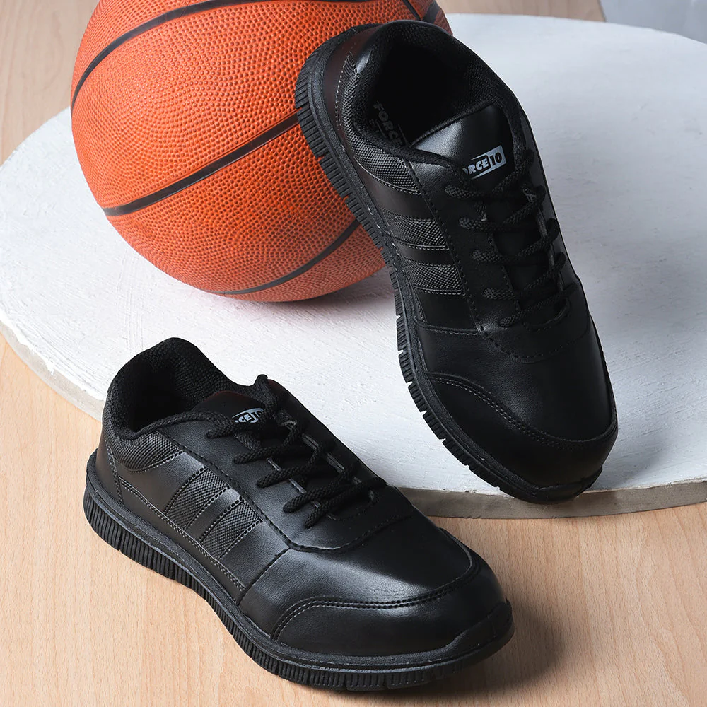 Force 10 Black Lacing Uniform School Shoes For Kids GOLA-SCHL By Liberty - Image 4