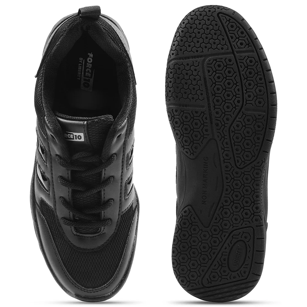 Force 10 Black Lacing Uniform School Shoes For Kids SKOLGAME-L By Liberty - Image 10