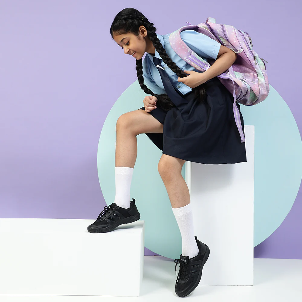 Force 10 Black Lacing Uniform School Shoes For Kids SKOLGAME-L By Liberty - Image 5
