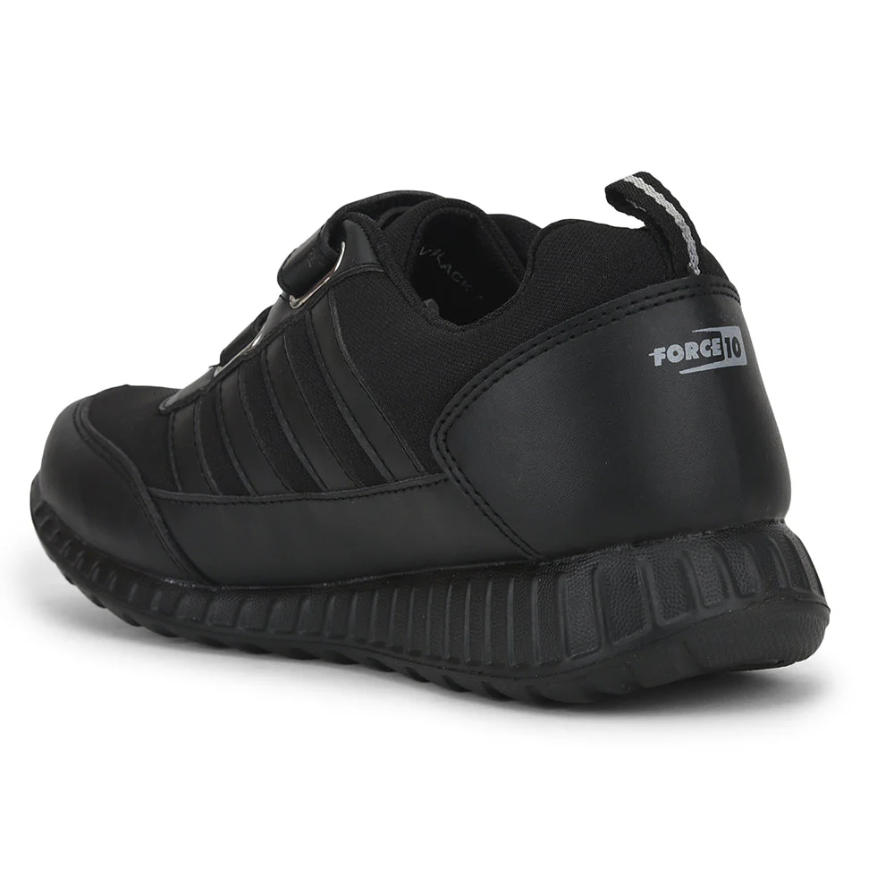 Force 10 Black Non Lacing Uniform School Shoes For Kids 9906-90SV By Liberty - Image 4