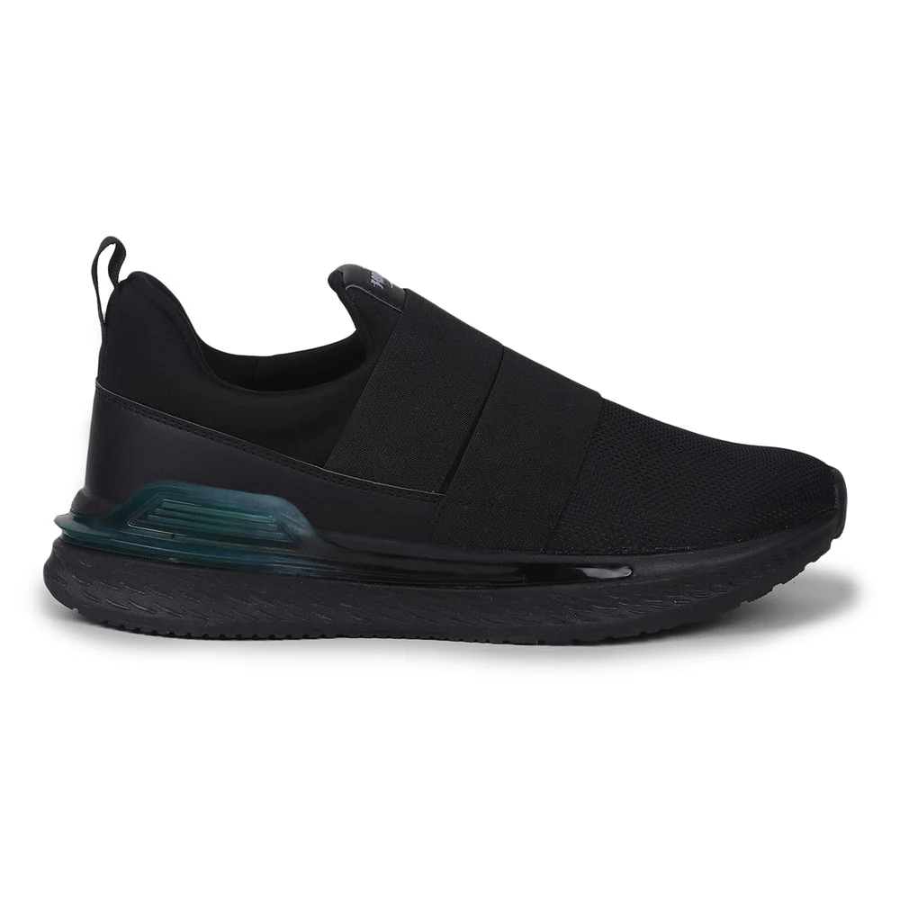 Force 10 Black Sports Non Lacing Walking Shoes For Men BLAKES-2E By Liberty - Image 2