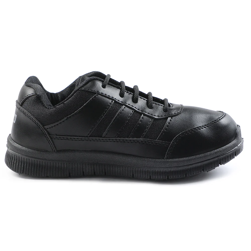 Force 10 Black Uniform Lacing School Shoe For Kids GOLA-03L By Liberty - Image 2