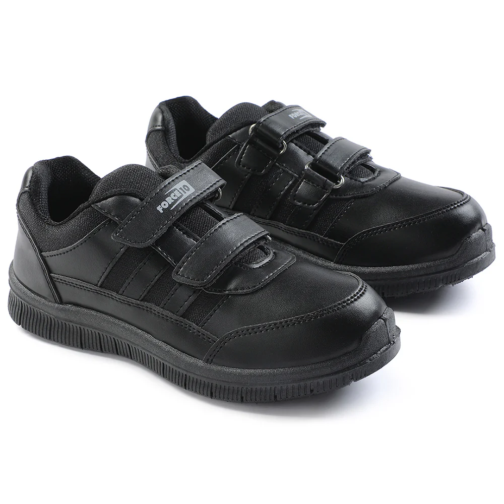 Force 10 Black Uniform Velcro School Shoe For Kids GOLA-03 By Liberty - Image 7