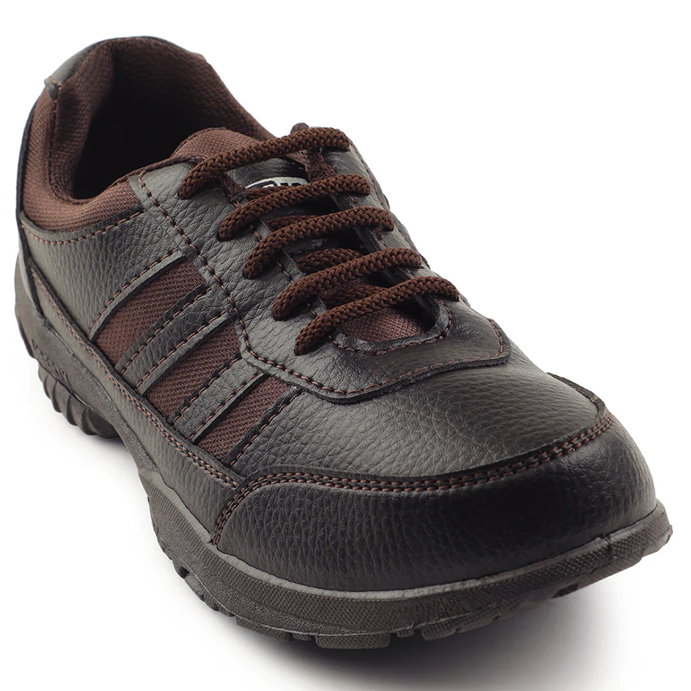 Force 10 Brown Lacing Uniform School Shoes For Kids 8151-18 By Liberty