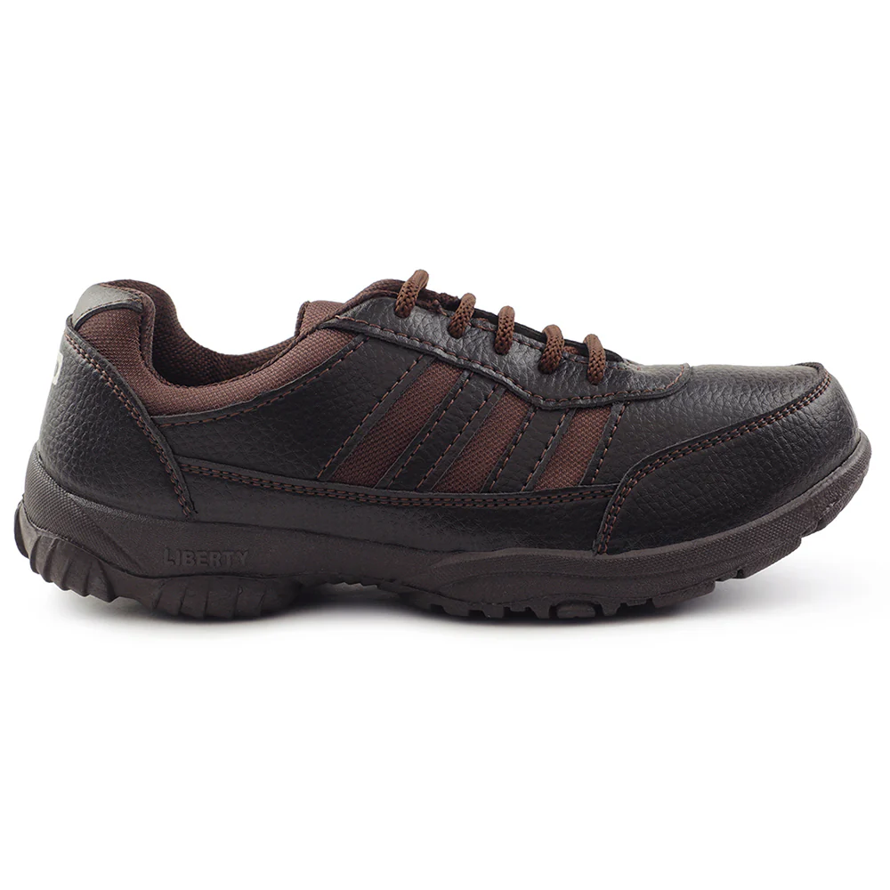 Force 10 Brown Lacing Uniform School Shoes For Kids 8151-18 By Liberty - Image 2