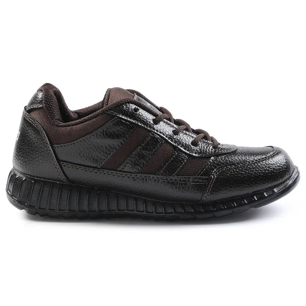 Force 10 Brown Lacing Uniform School Shoes For Kids ELECTRA By Liberty - Image 2