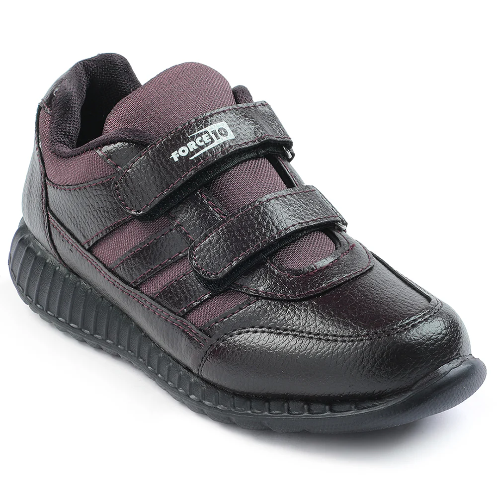 Force 10 Brown Non Lacing Uniform School Shoes For Kids ELECTRA-V By Liberty