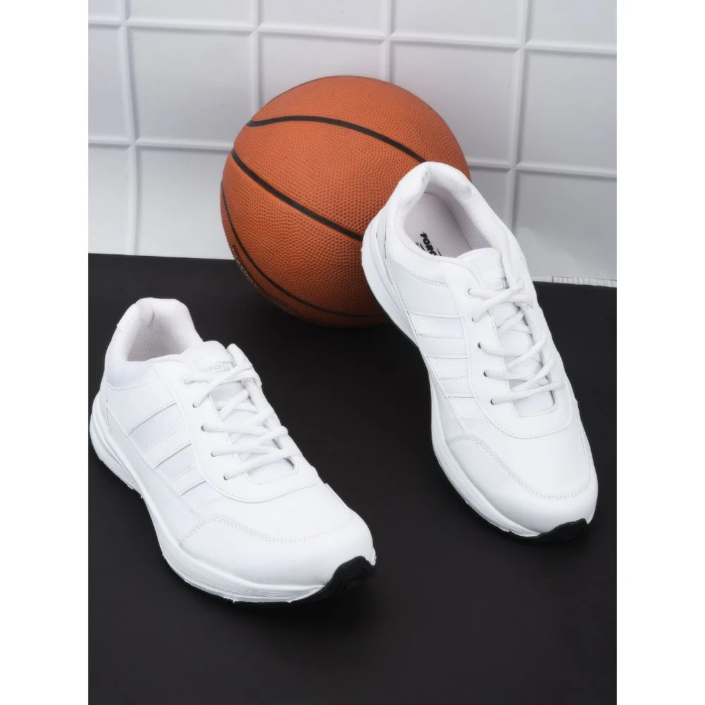 Force 10 By Liberty LB46-EL Sports Lacing Shoes For Kids - White - Image 3