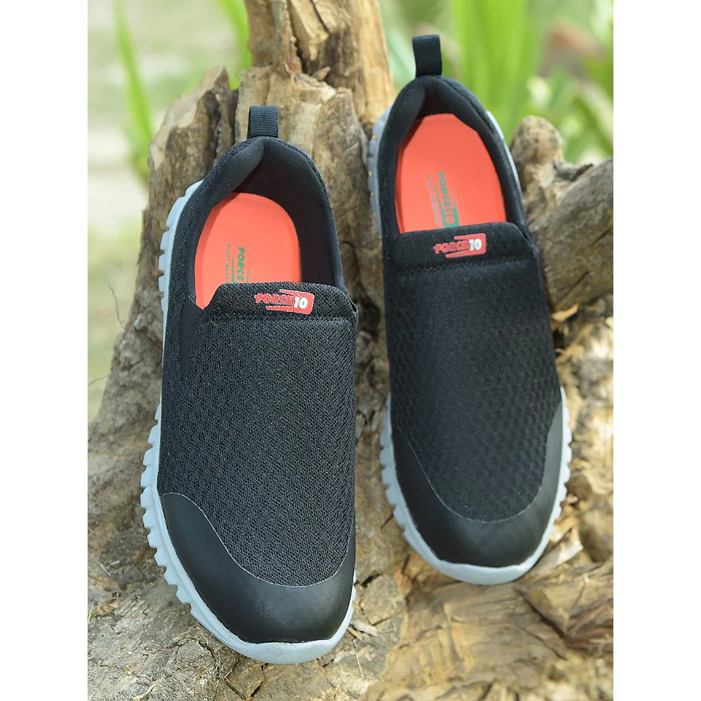 Force 10 by Liberty Men MONTES-41 Black Sports Non Lacing Shoes - Image 4