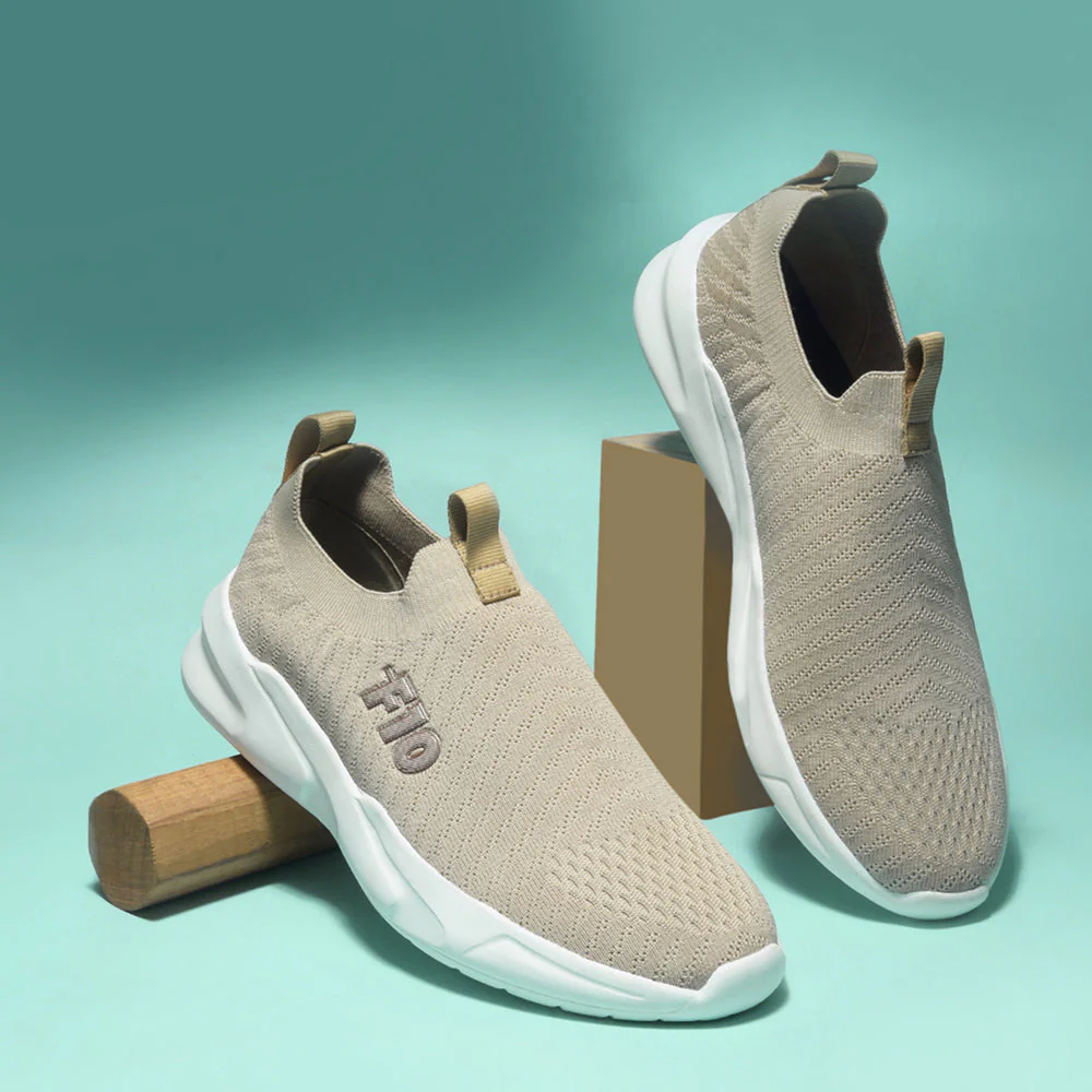 Force 10 By Liberty Men WINNY-1E Beige Sports Non Lacing Shoes - Image 4