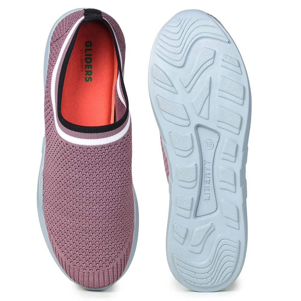 Force 10 Non Lacing Pink Casual Slip On Shoes For Women AVILA-12 By Liberty - Image 5