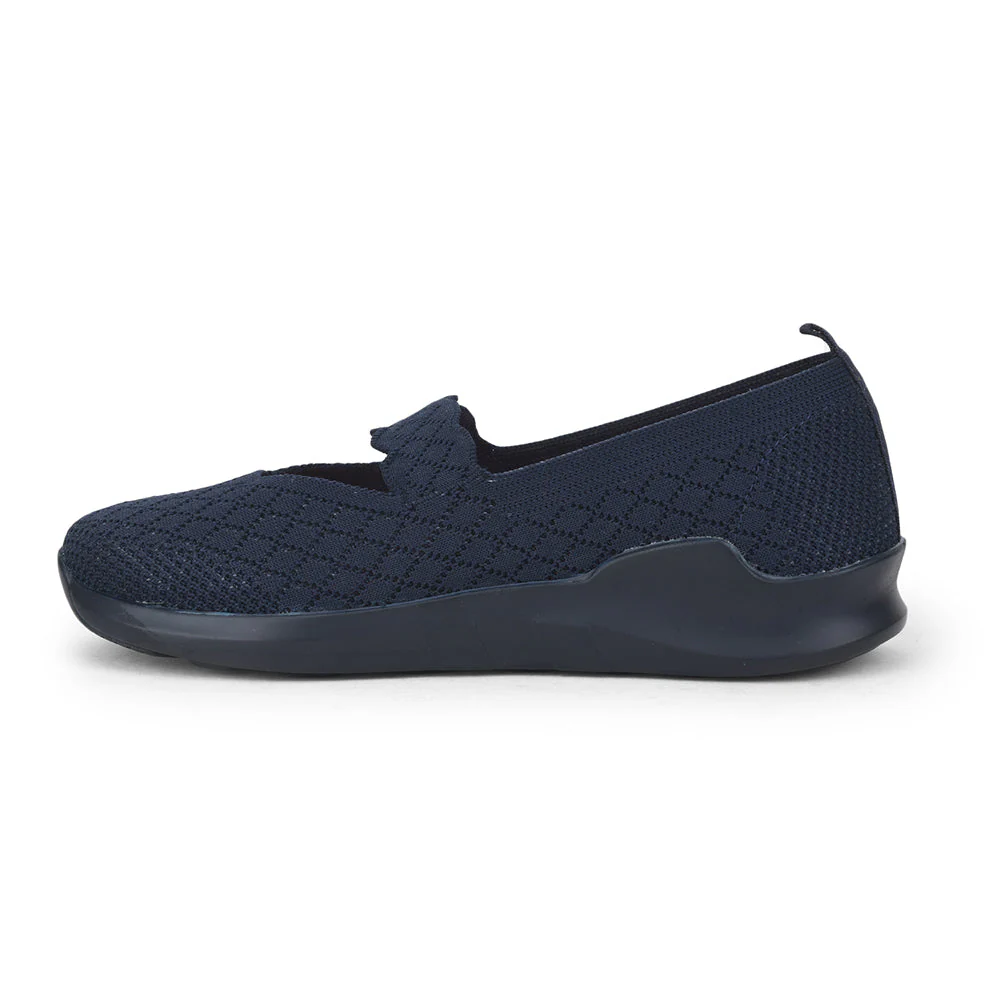 Force 10 Non Lacing Navy Blue Casual Slip on Shoes For Women AVILA-48 By Liberty - Image 3