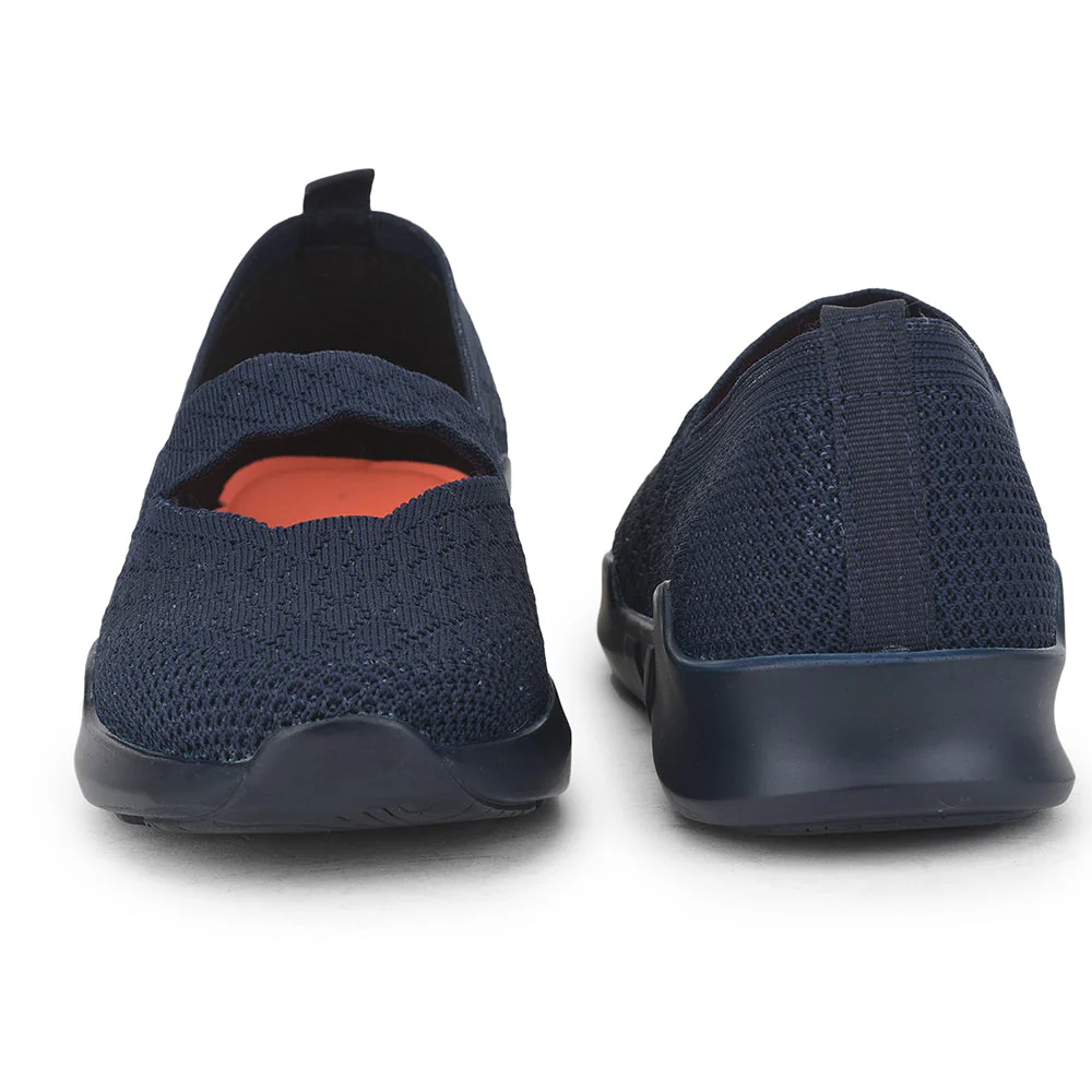 Force 10 Non Lacing Navy Blue Casual Slip on Shoes For Women AVILA-48 By Liberty - Image 4