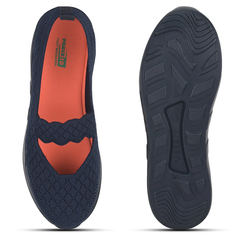 Force 10 Non Lacing Navy Blue Casual Slip on Shoes For Women AVILA-48 By Liberty - Image 5