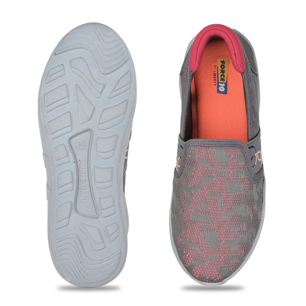 Force 10 Casual Slip On Shoes Ladies (GREY) AVILA-33 By Liberty - Image 5