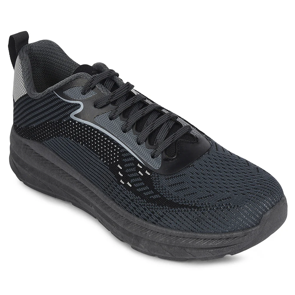 Force 10 Dark Grey Sports Lacing Running Shoes For Men MATCHER-8E By Liberty