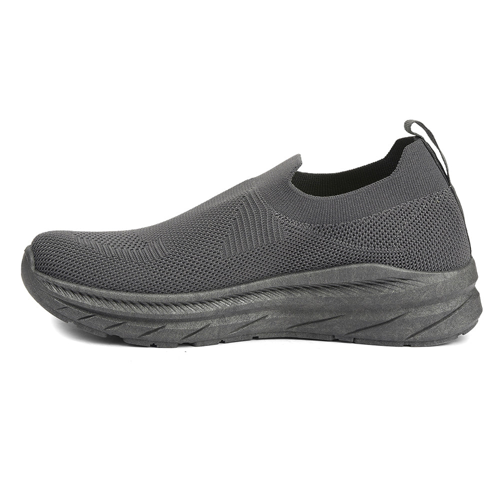 Force 10 Dark Grey Sports Non Lacing Walking Shoes For Men MATCHER-7E By Liberty - Image 3