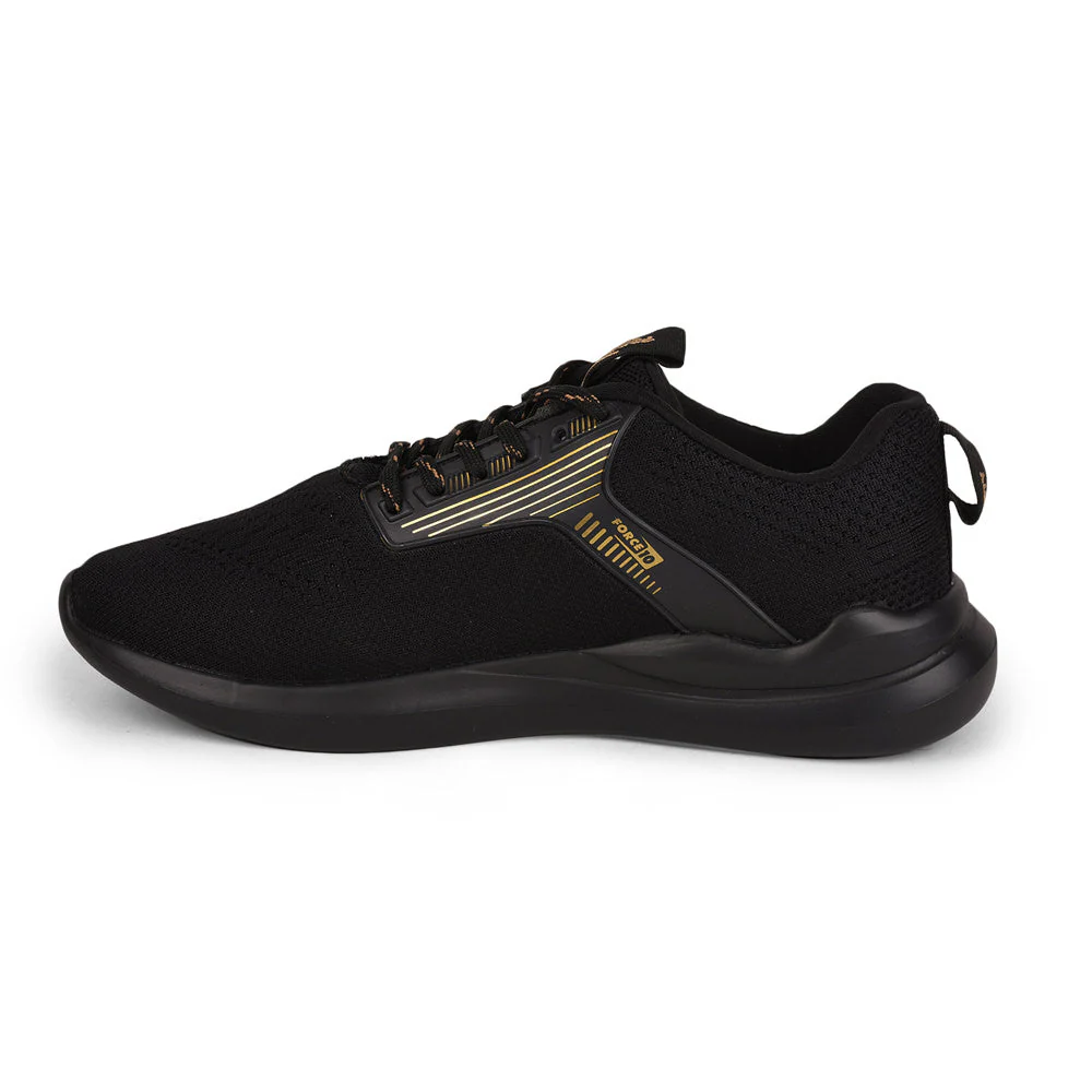 Force 10 Men Black Sports Running Shoes(LEOPARD-01) - Image 3