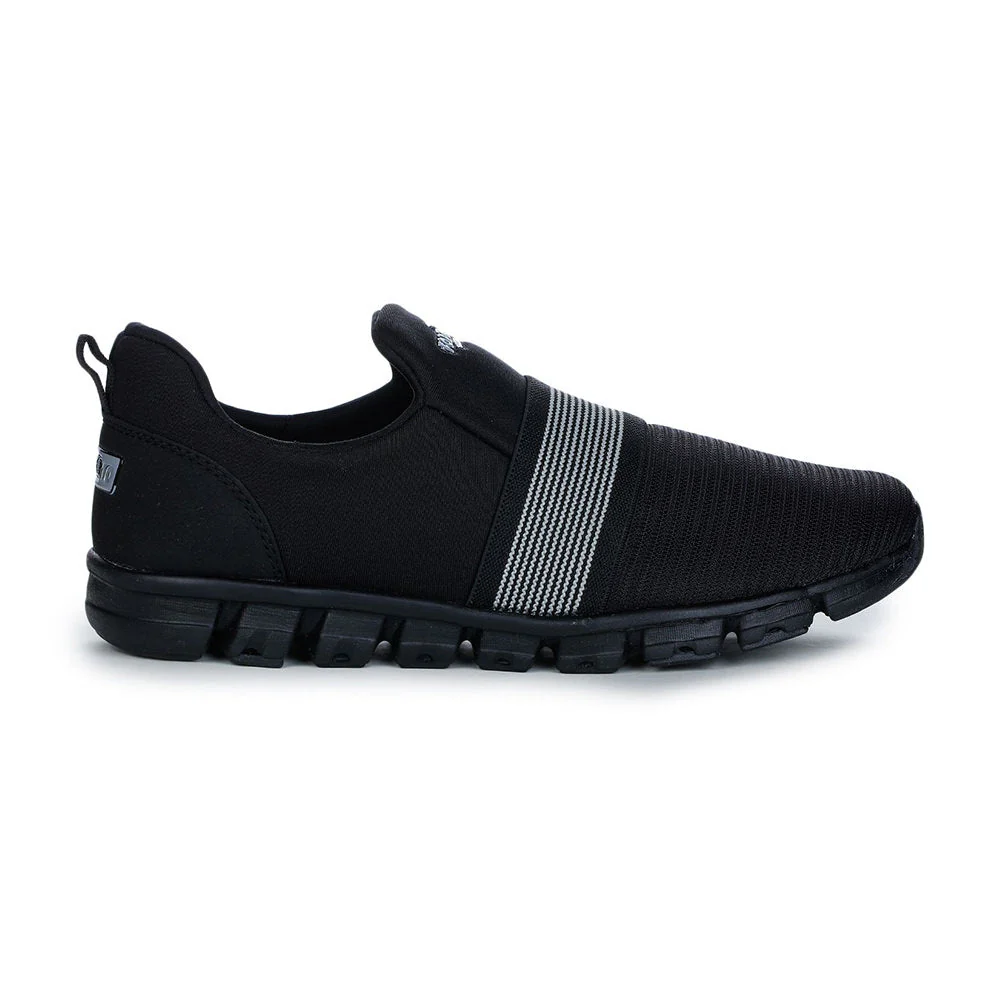 Force 10 Sports Black Slip-on Walking Shoes For Men FLEXPRO-15 By Liberty - Image 2