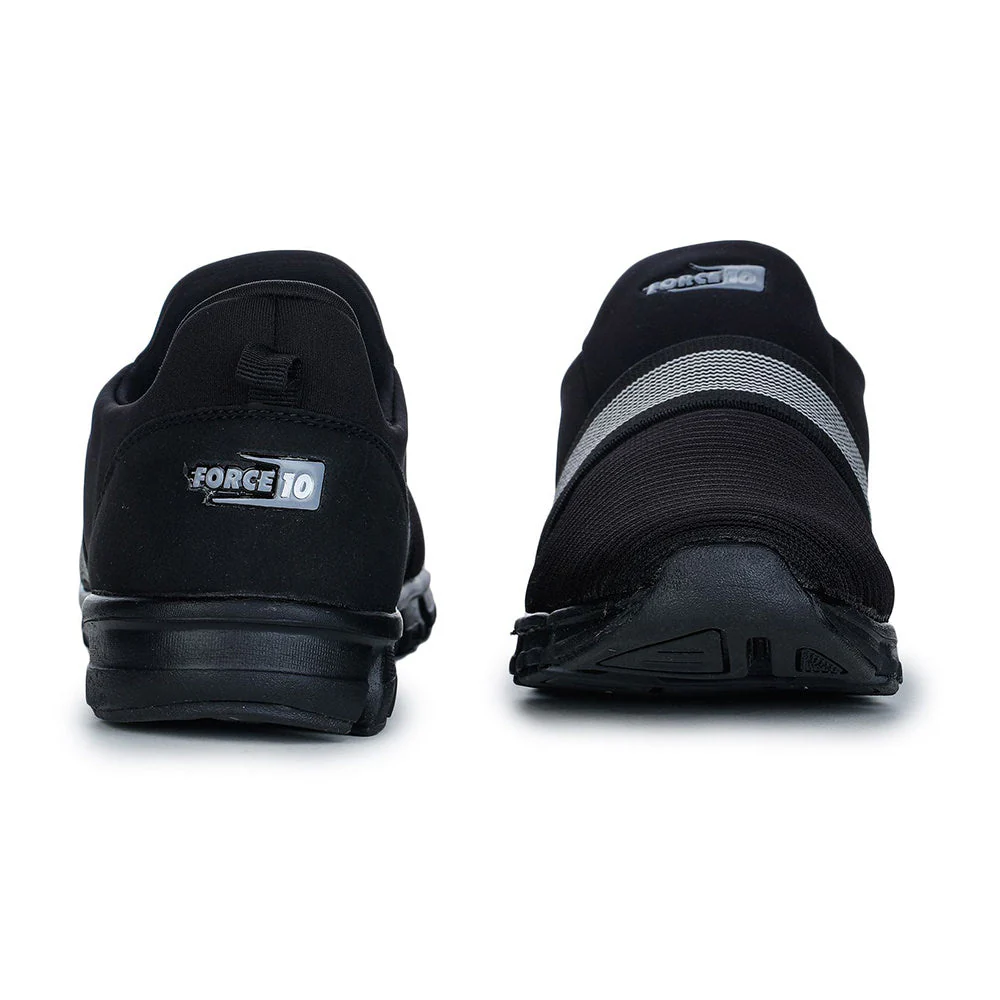 Force 10 Sports Black Slip-on Walking Shoes For Men FLEXPRO-15 By Liberty - Image 4